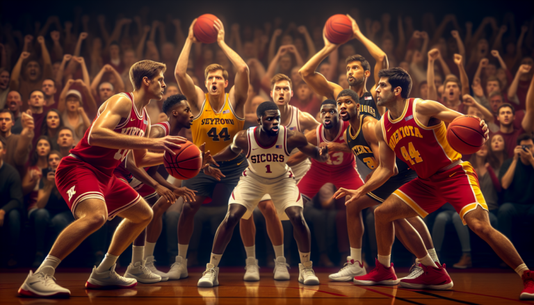 alt_text: Players intensely compete in a Big 12 basketball game, highlighting team vulnerabilities.