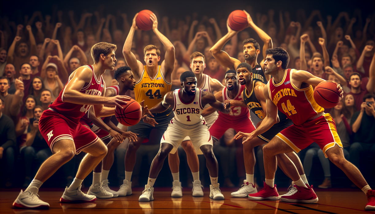 alt_text: Players intensely compete in a Big 12 basketball game, highlighting team vulnerabilities.