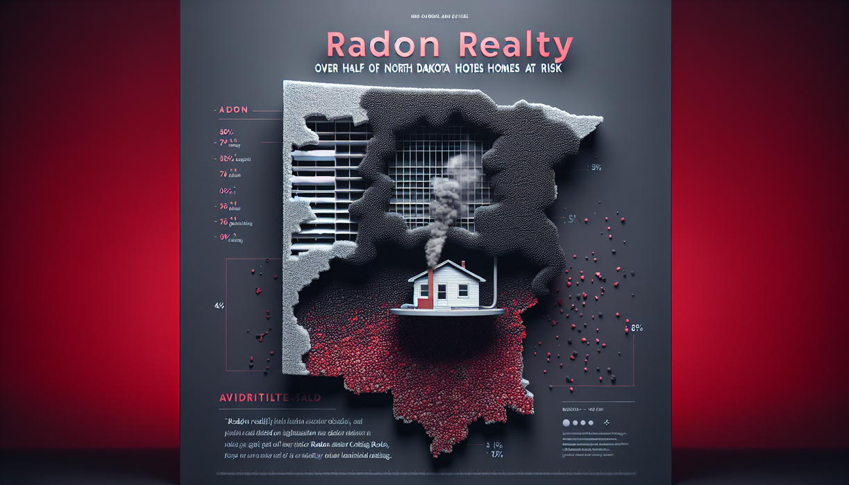 alt_text: Graphic showing winter radon risk levels with snowfall and house icons.