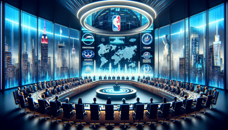 alt_text: Imagery of NBA teams in Vegas and Seattle, hinting at league expansion to these vibrant cities.